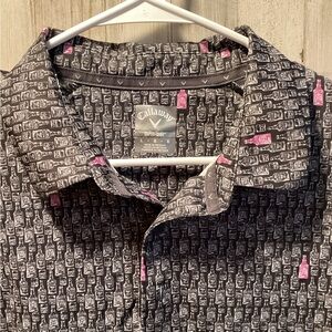 Callaway Black and Pink Patterned Shirt